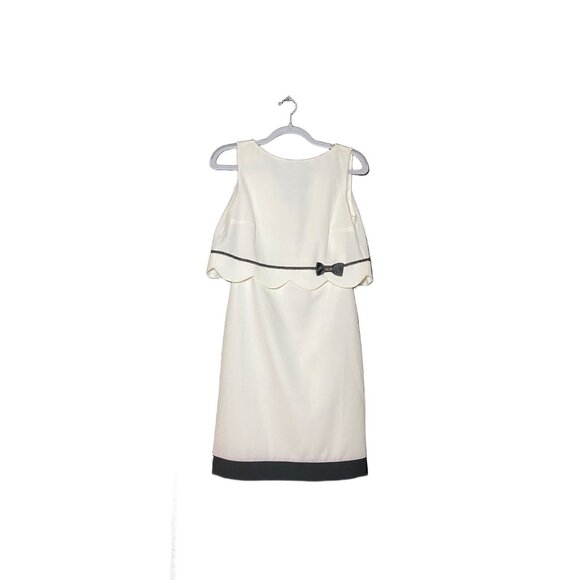 Lafty Lie‎ White Dress With Black Trim & Bow Detail Size 10 NWT - Picture 1 of 2